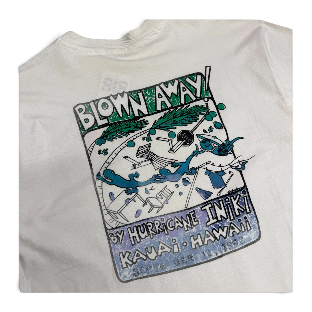 Vintage Single Stitch Blown Away Graphic T shirt White (L)