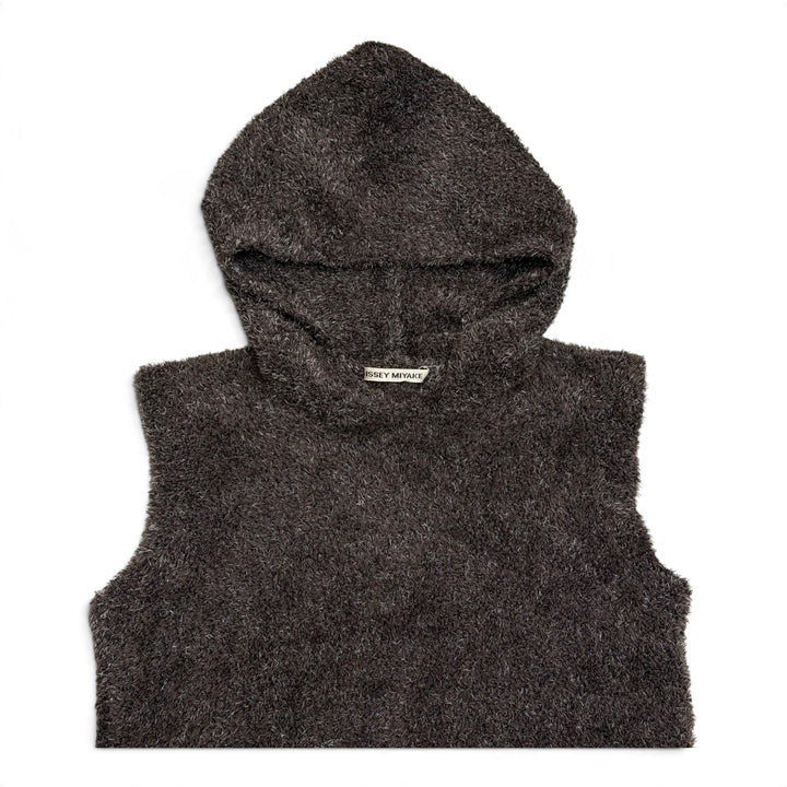Vintage Issey Miyake Brown Hooded Fleece Vest (S)