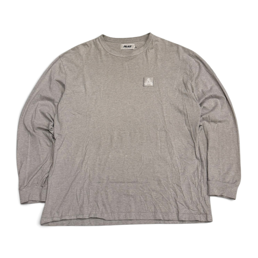 Palace Square Patch Long Sleeve T shirt Gray (XXL)