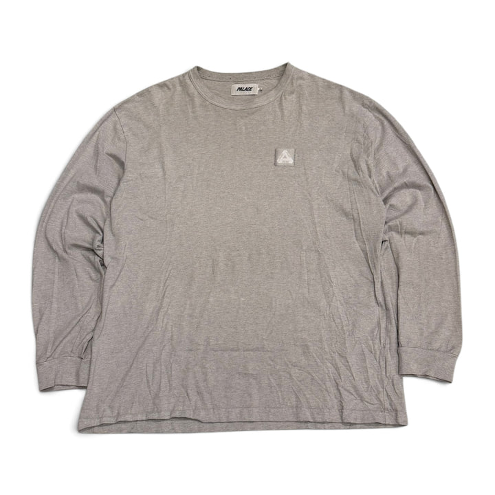 Palace Square Patch Long Sleeve T shirt Gray (XXL)