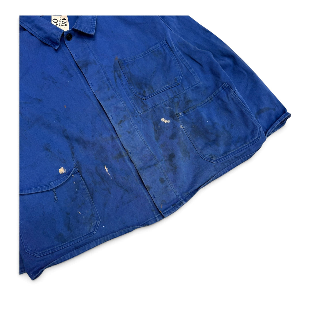 Vintage Distressed Blue French Chore Jacket (XL)