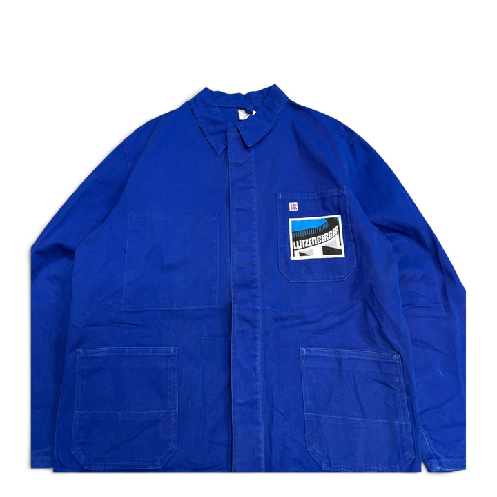 Vintage French Workwear Chore Jacket Blue (L)