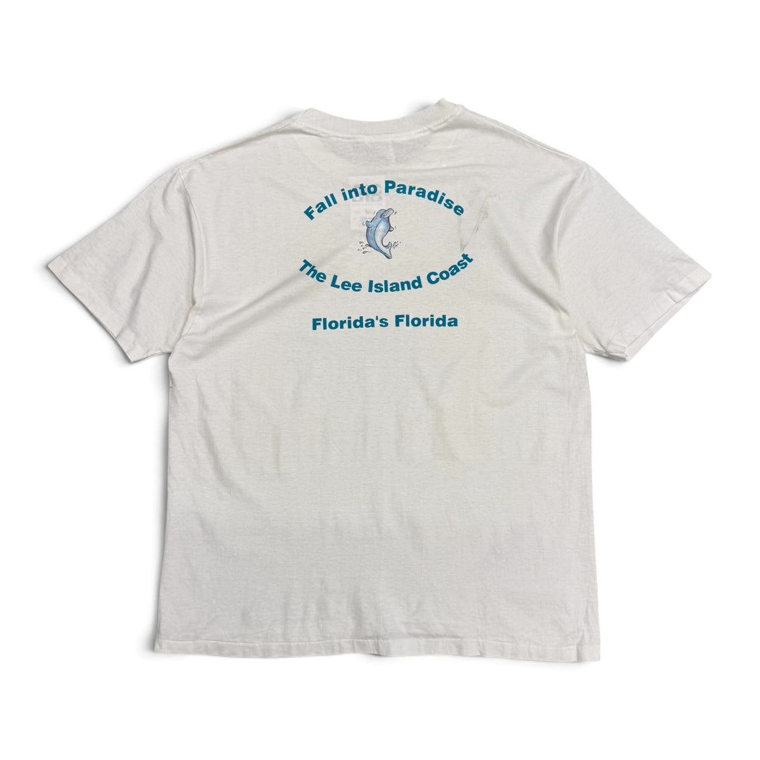 Vintage Lee Island White Graphic T-Shirt (XL)