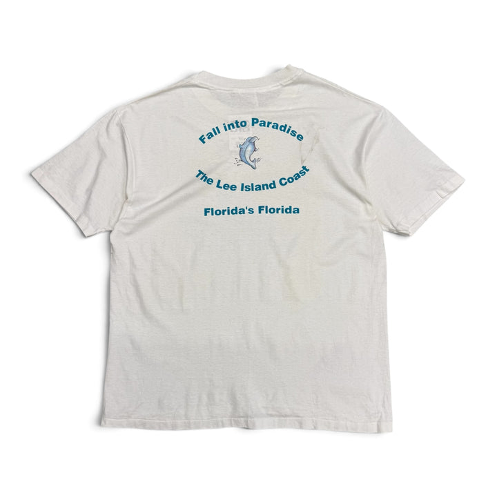 Vintage Lee Island White Graphic T-Shirt (XL)