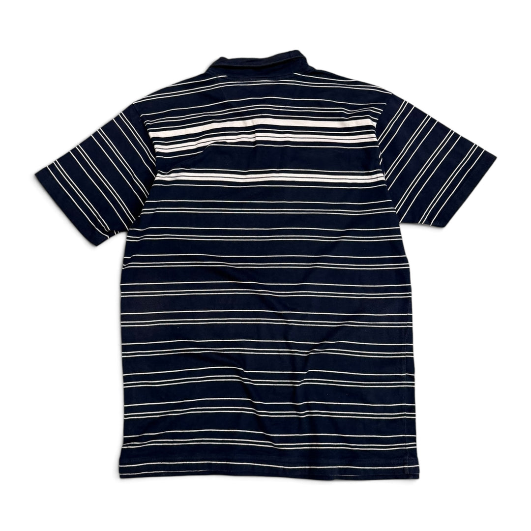 00's Vintage Umbro England Blue & White Stripy Polo Shirt (L)