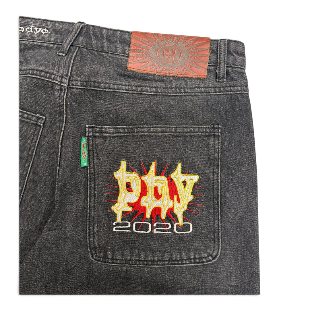 Punk And Yo 2020 Washed Denim Shorts Black (32)