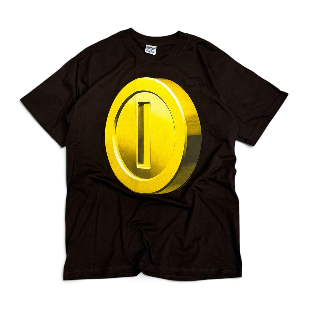 2004 Vintage Mario Coin Brown Graphic T-Shirt (L)