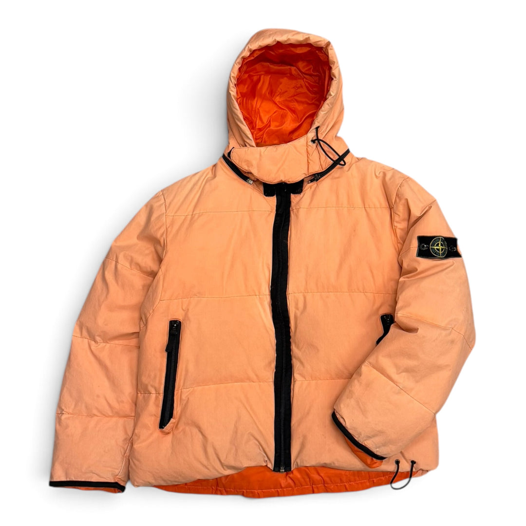 Vintage Stone Island Waxed Cotton Puffer Jacket Pink (XL)