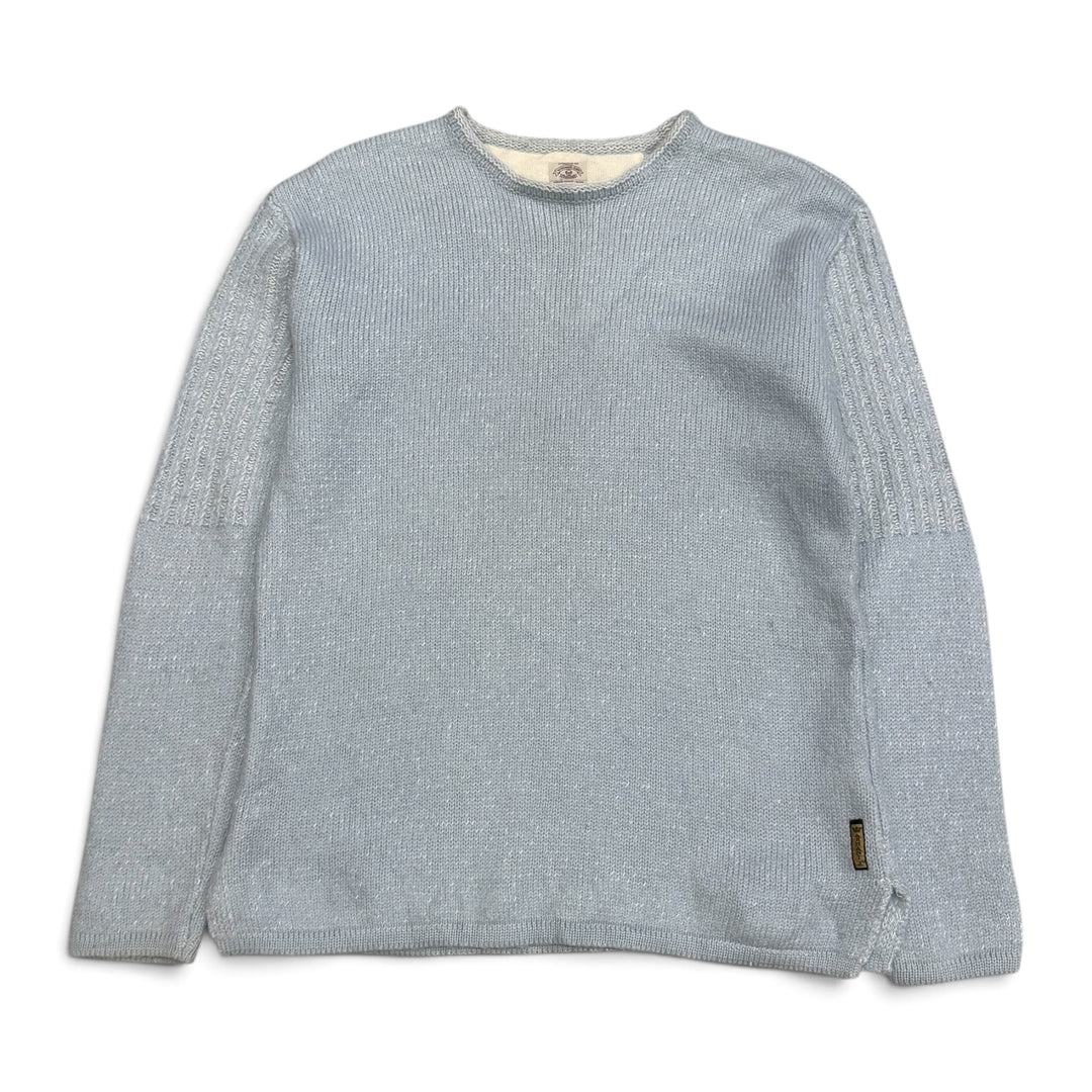 90’s Vintage Emporio Armani Baby Blue Knitted Jumper (M)