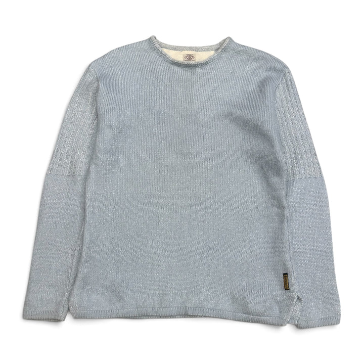 90’s Vintage Emporio Armani Baby Blue Knitted Jumper (M)
