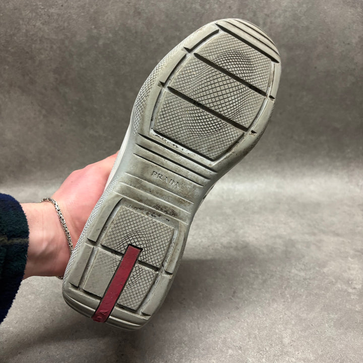 Prada Americas Cup Original White Leather Trainers (UK8.5)
