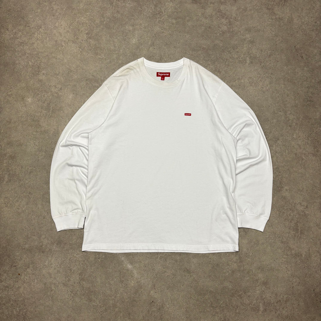 Supreme White Small Logo Long Sleeve T-Shirt (L)