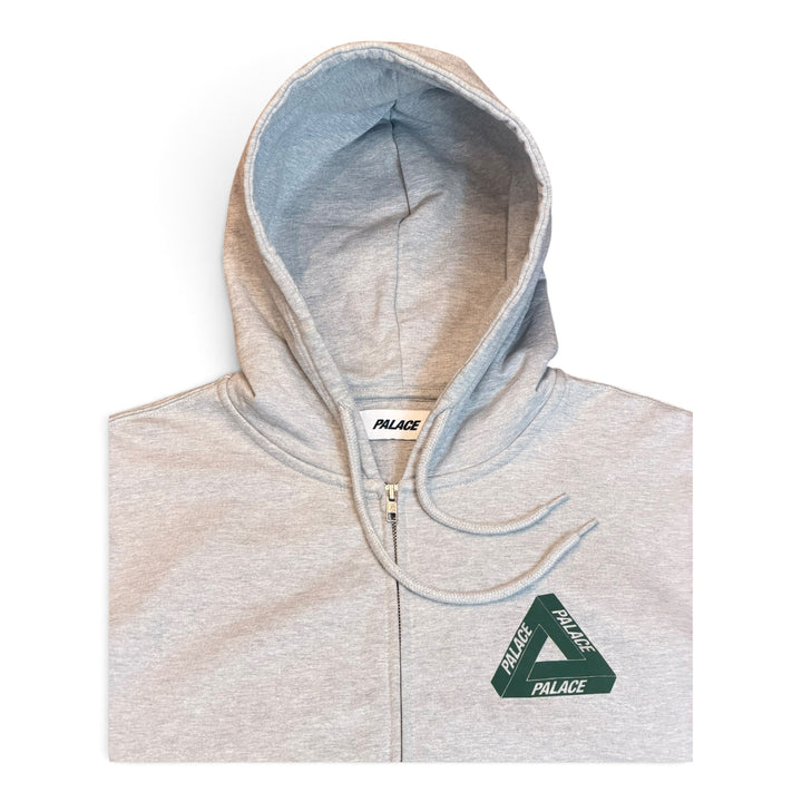 Palace Grey & Green Tri-Puff Print Zip Up Hoodie (XL)