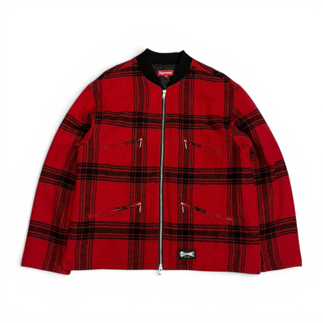 Supreme Red Flannel Full Zip Jacket (L)