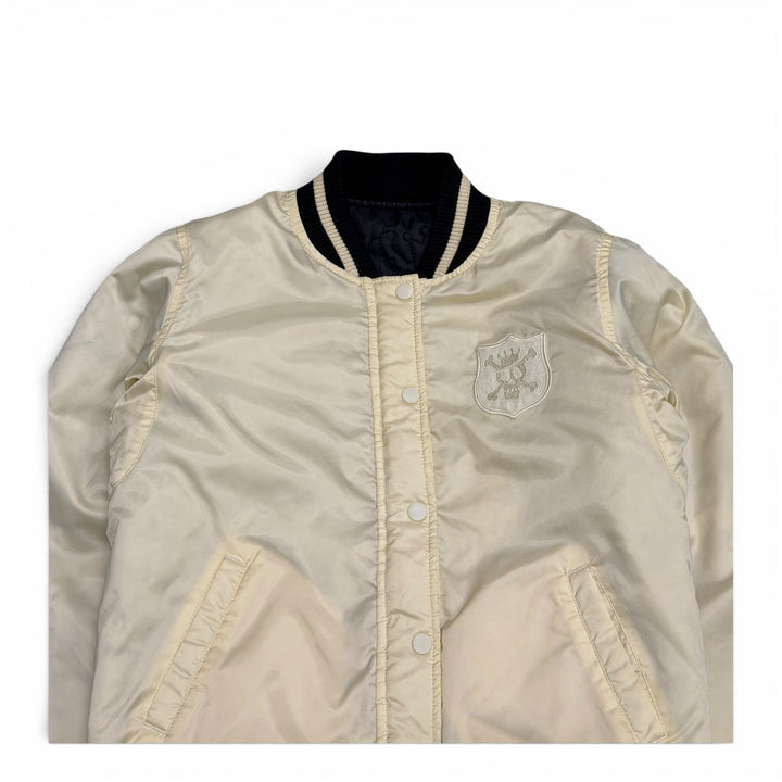 Stussy Reversible Navy & Cream Padded Bomber Jacket (XS)