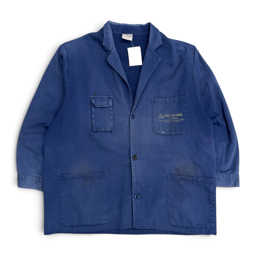 Vintage Distressed Faded Blue French Chore Jacket (XL)