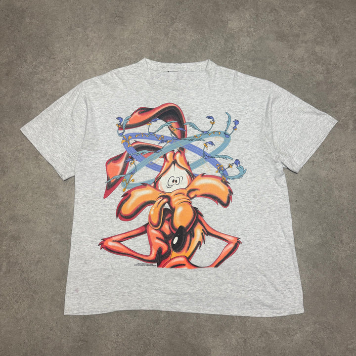 Vintage 1996 Wylie Coyote Grey T-Shirt (XXL)