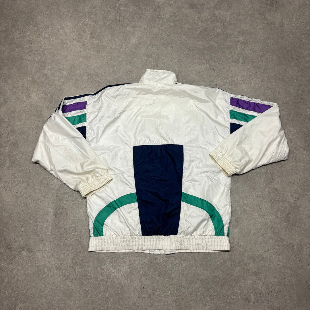 90's Vintage Adidas White Track Jacket (L)