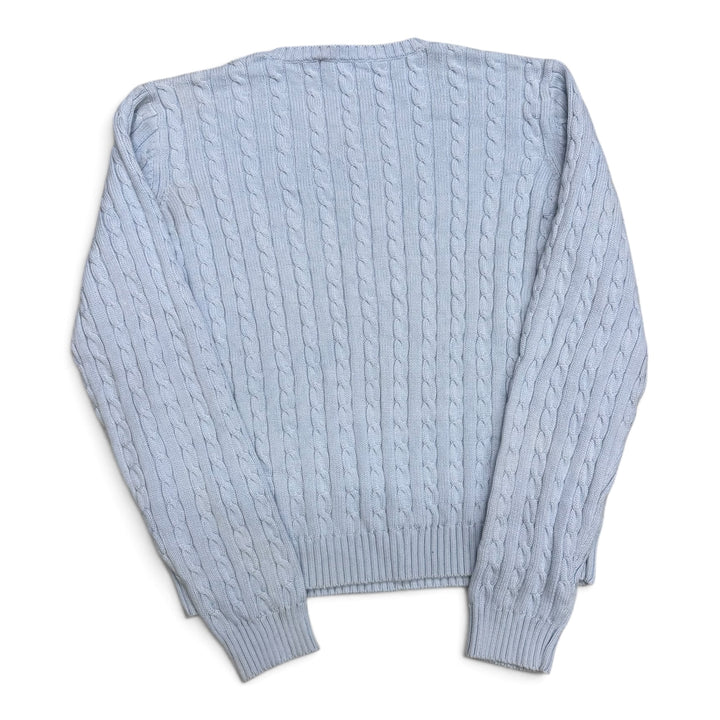 Vintage Polo Ralph Lauren Baby Blue Cable Knitted Jumper (XL)