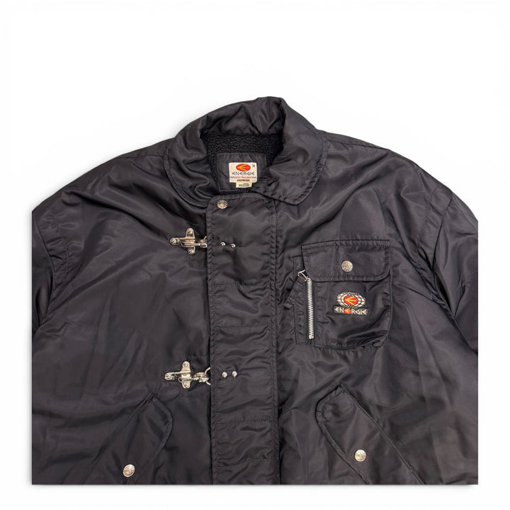 Vintage Energie Black Nylon Fireman Clasp Jacket (M)