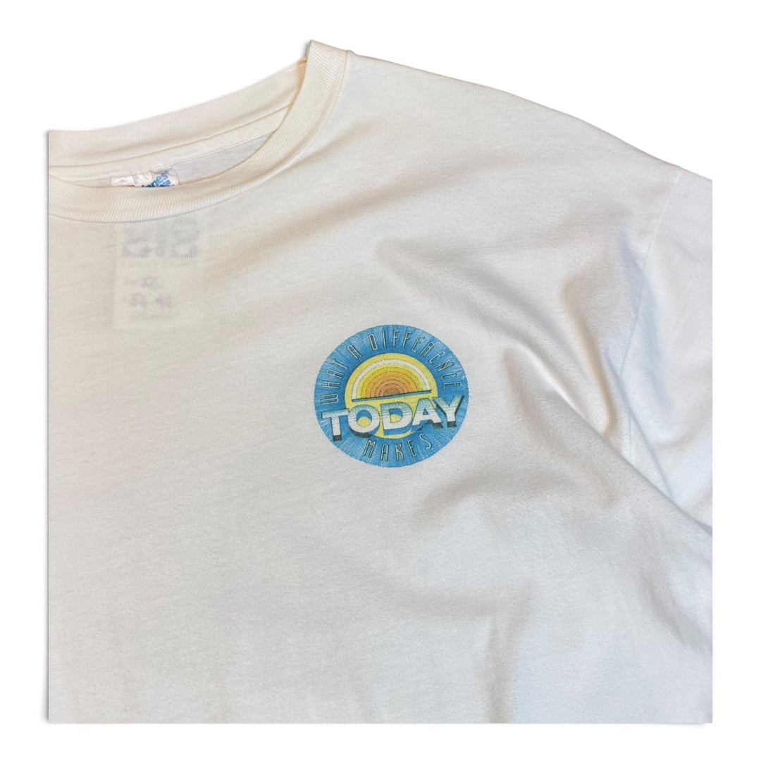 90's Vintage NBC News White Graphic T-Shirt (XL)