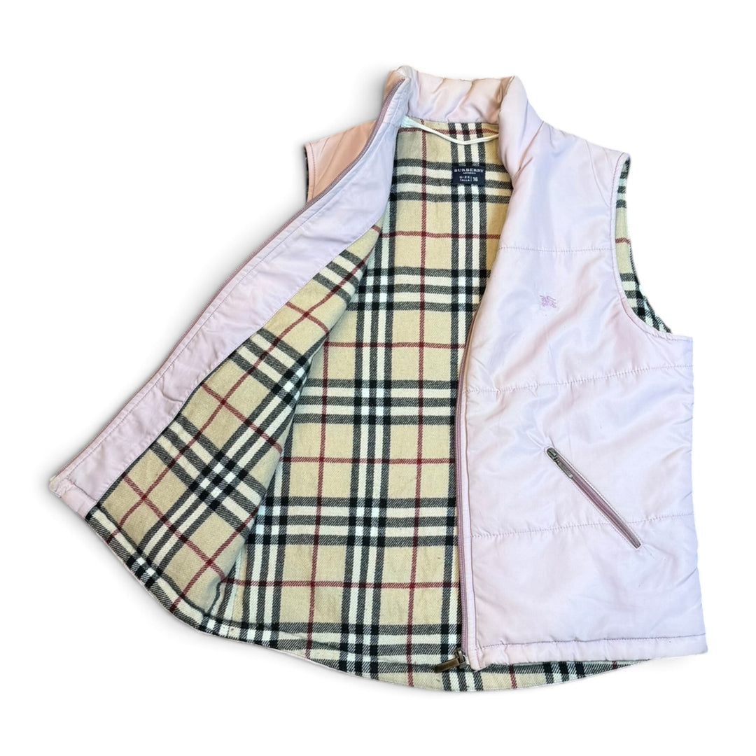 Vintage Burberry Pink Puffer Gilet (16)