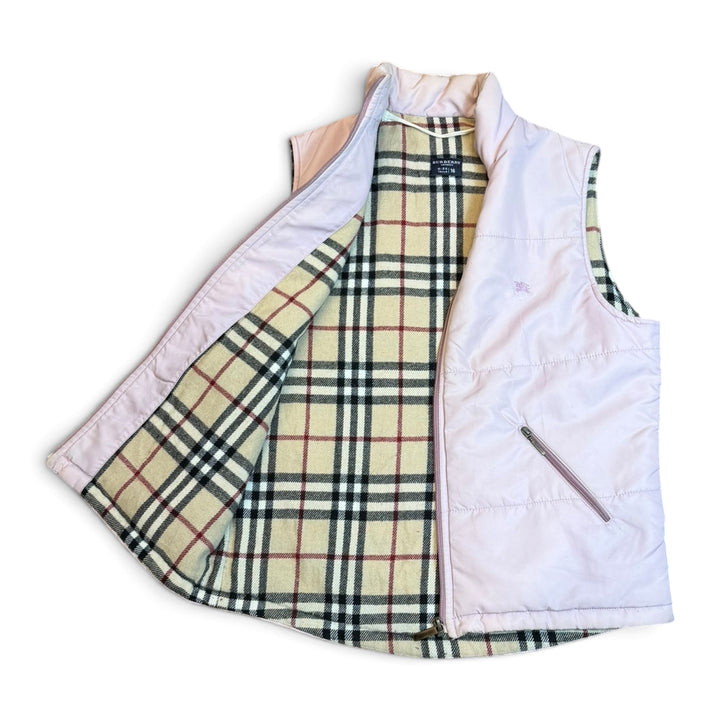 Vintage Burberry Pink Puffer Gilet (16)