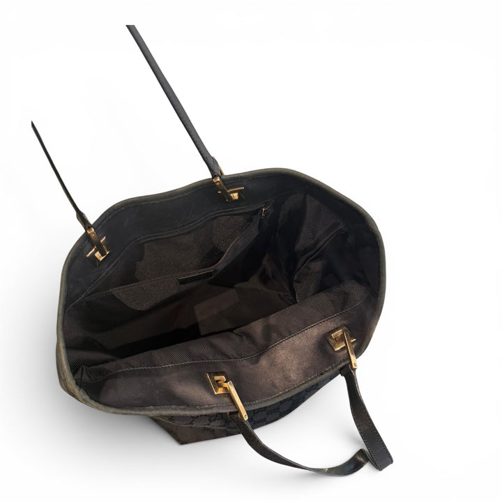 Vintage Gucci GG Monogram Black Shoulder Bag