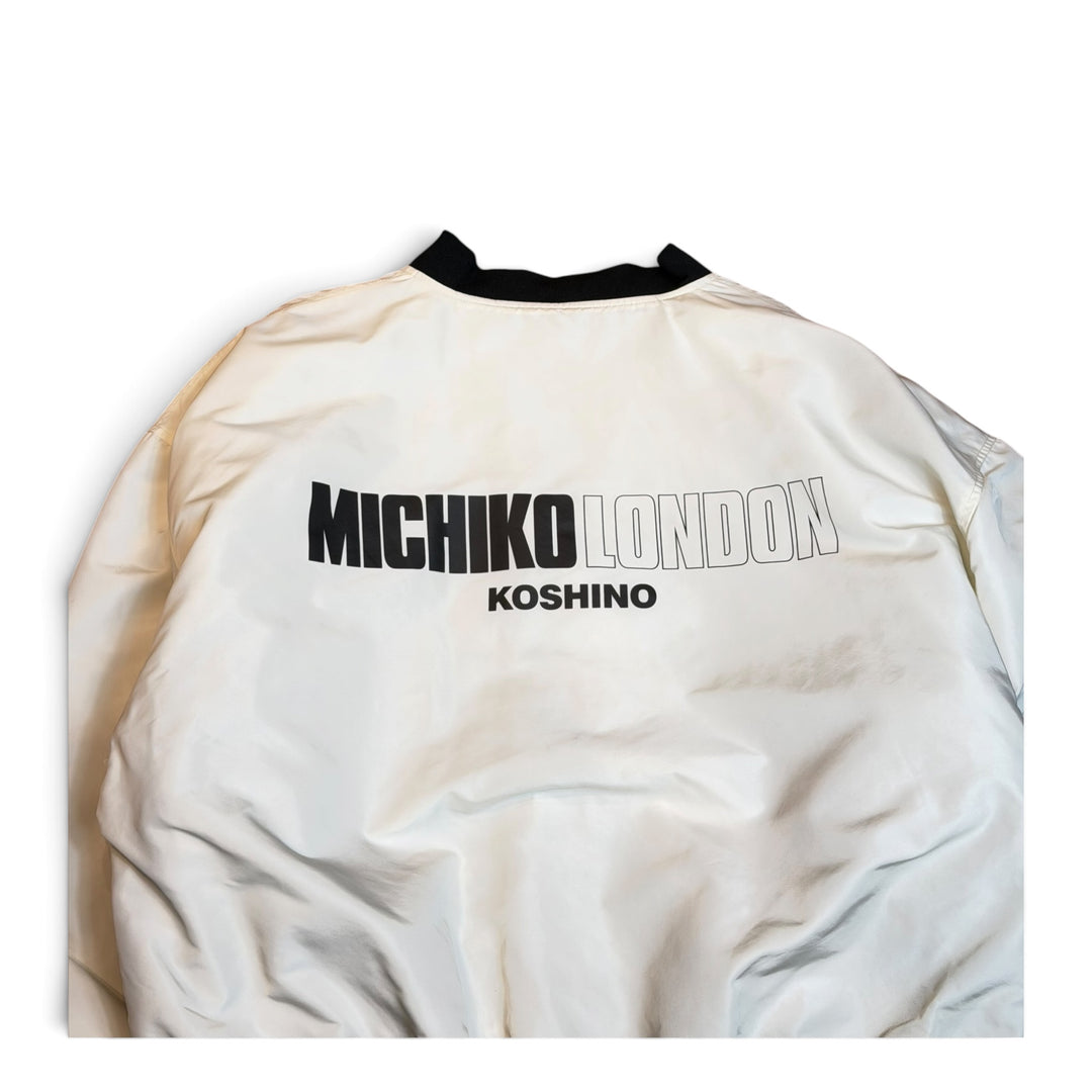 Michiko Koshino Oversized White Bomber Jacket (M)
