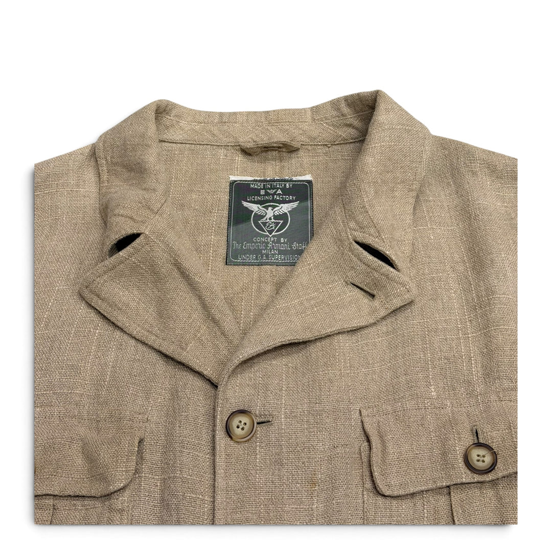 Vintage Emporio Armani Linen Jacket Beige (XL)