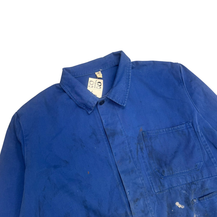 Vintage Distressed Blue French Chore Jacket (XL)