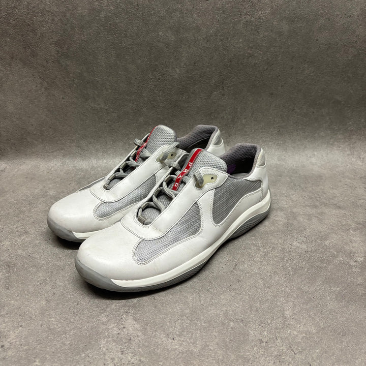 Prada Americas Cup Original White Leather Trainers (UK8.5)