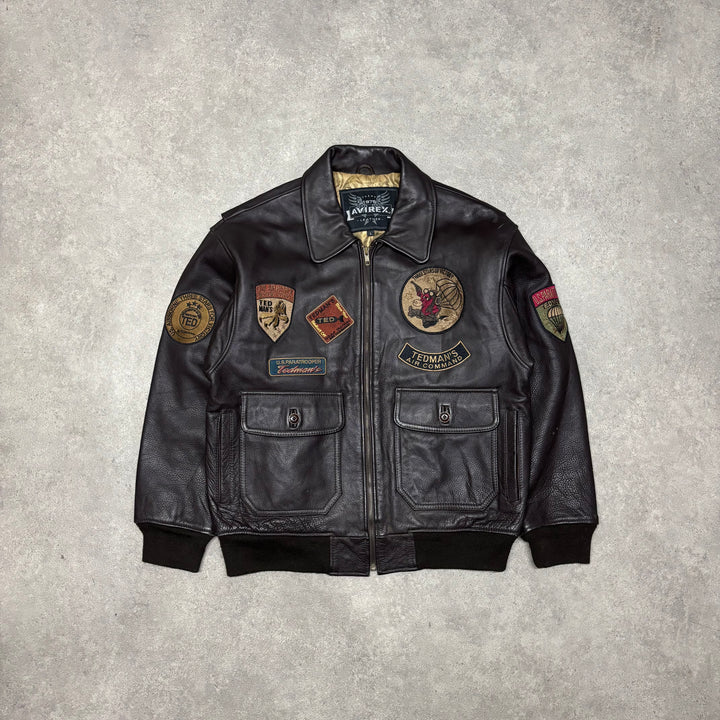 Vintage Avirex Brown Leather Flight Jacket (L)