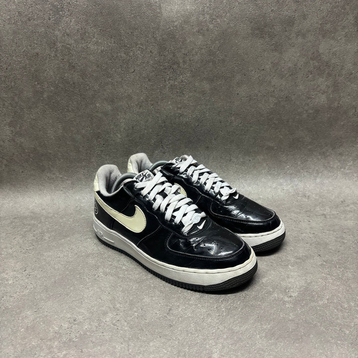 Vintage 2005 Air Force One Black & White Patent Casual Trainers (UK8.5)