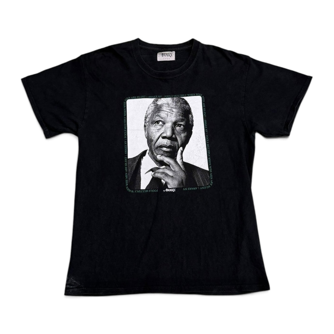 Vintage Awake Wise Men Silent Graphic T shirt Black (L)
