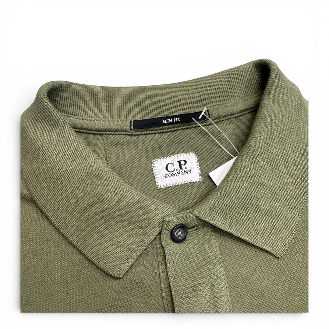 CP Company Logo Embroidered Polo Shirt Green (L)