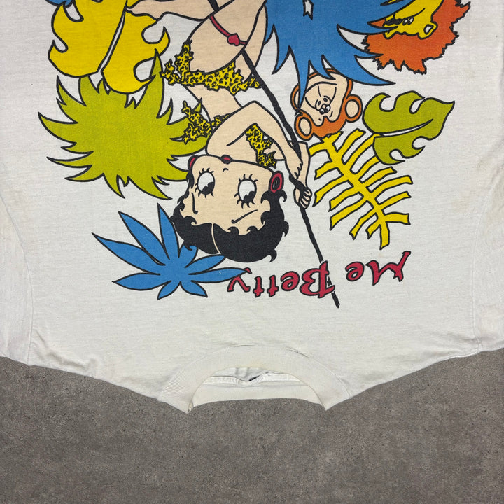 90's Vintage Betty Boop White Graphic T-Shirt (XL)