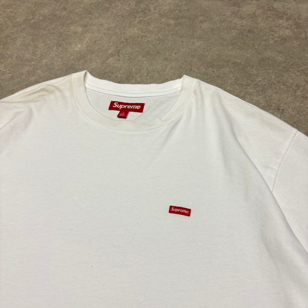 Supreme White Small Logo Long Sleeve T-Shirt (L)