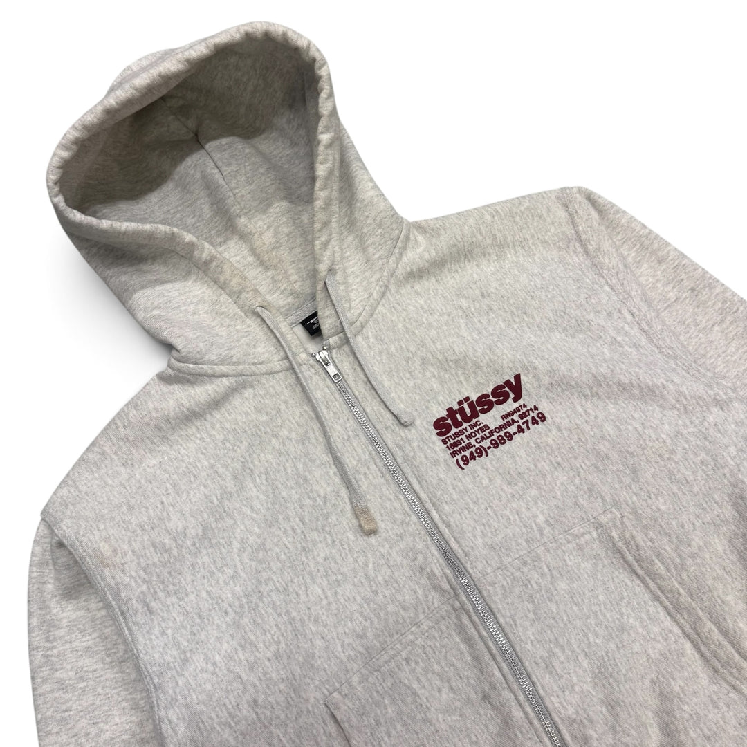 Stüssy Grey Heavyweight Zip Up Hoodie (S)