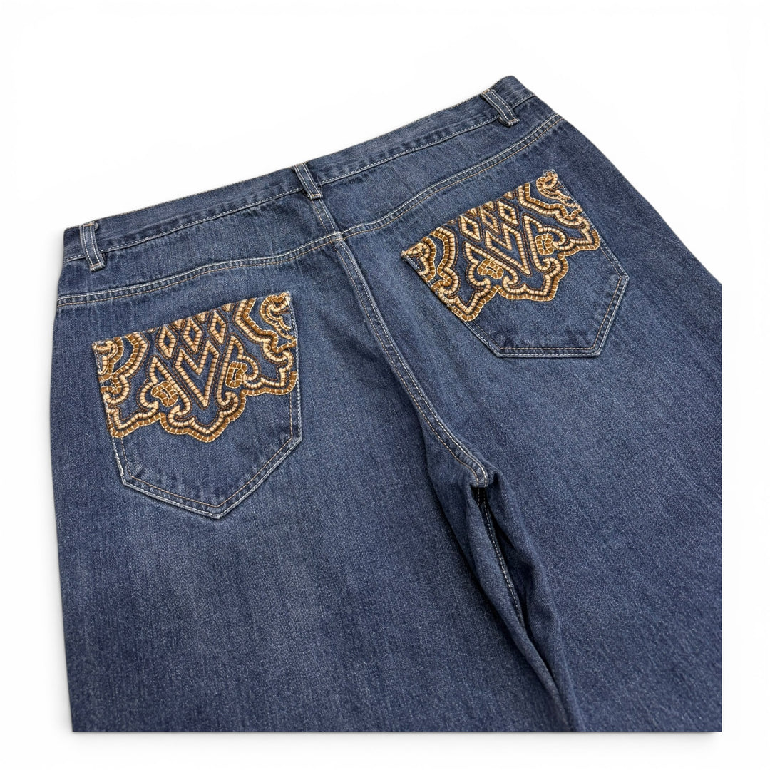 Vintage Avirex 90's Baggy Denim Shorts Blue (40")