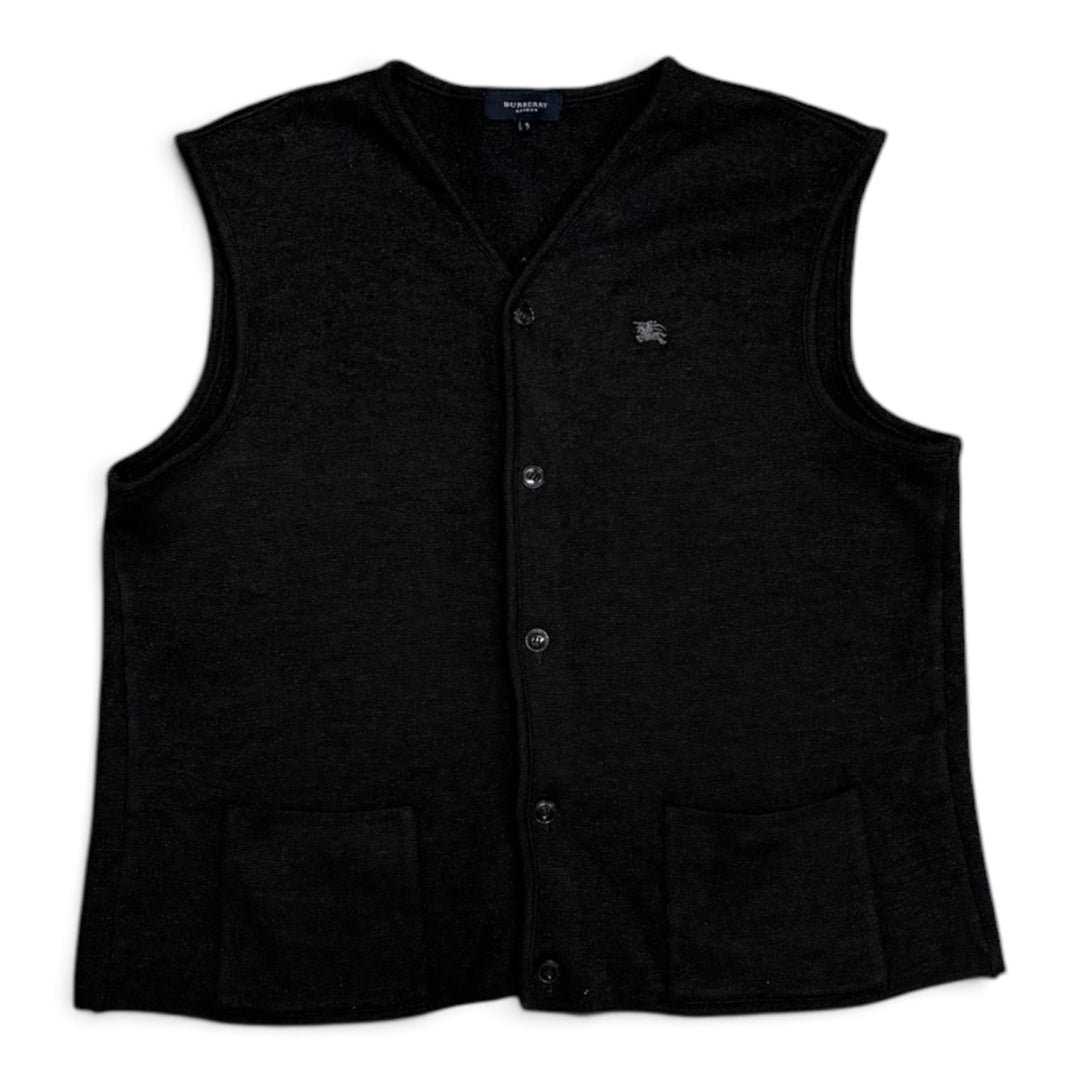 Vintage Burberry Button Up Vest Dark Grey (L)