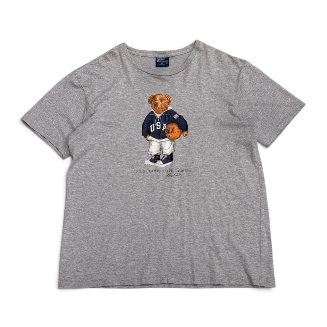 Vintage Polo Ralph Lauren Bear Graphic T shirt Gray (M)