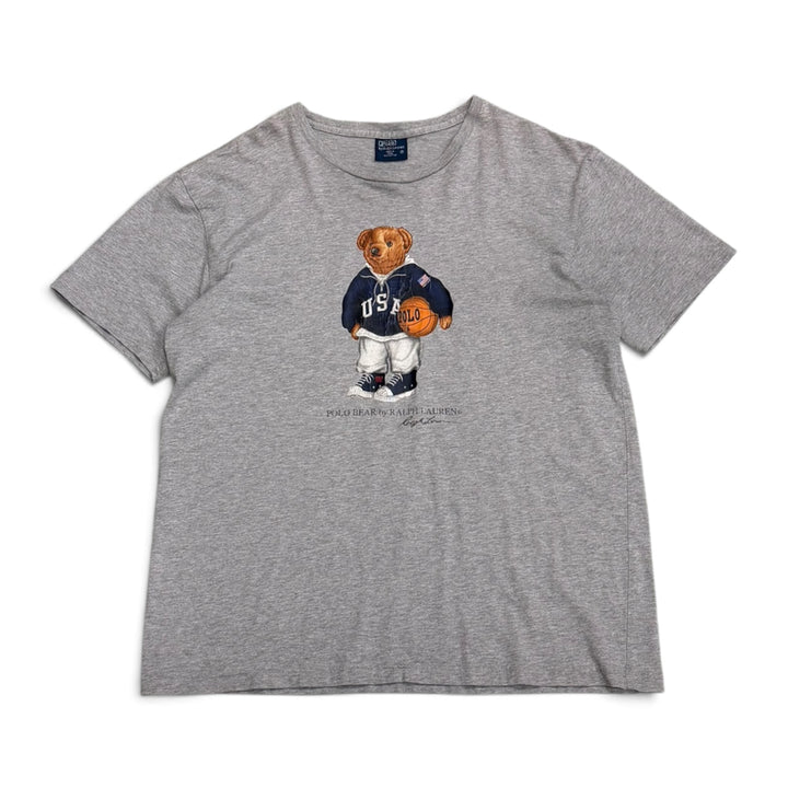 Vintage Polo Ralph Lauren Bear Graphic T shirt Gray (M)