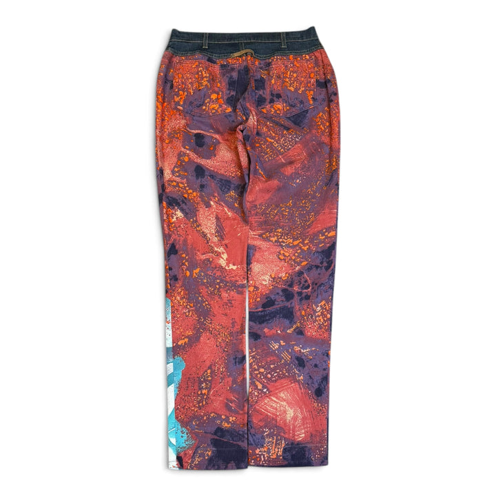 Vintage Cavalli Vibrant Purple Patterned Denim Trousers (44)