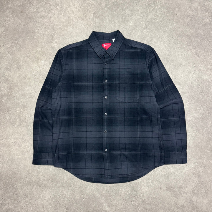 Supreme Black Checkered Flannel Shirt (S)