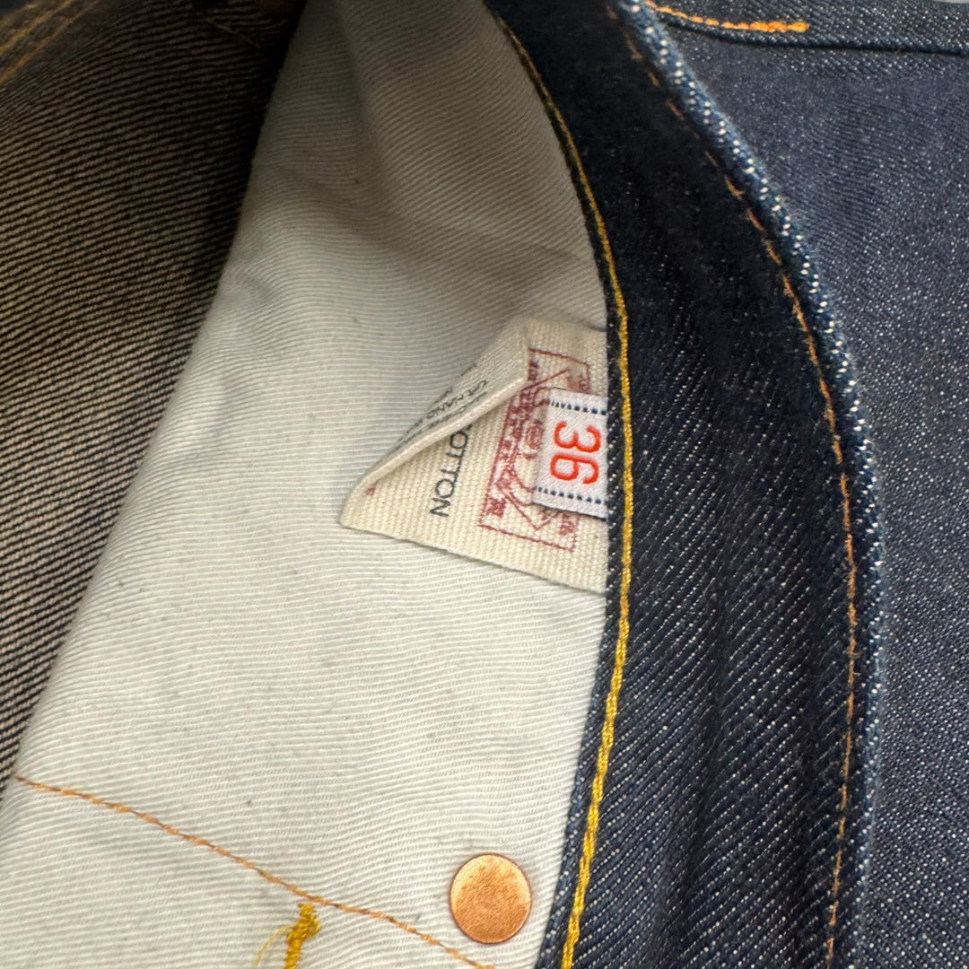 Evisu Jeans Dark Blue & Red Denim Trousers (36)