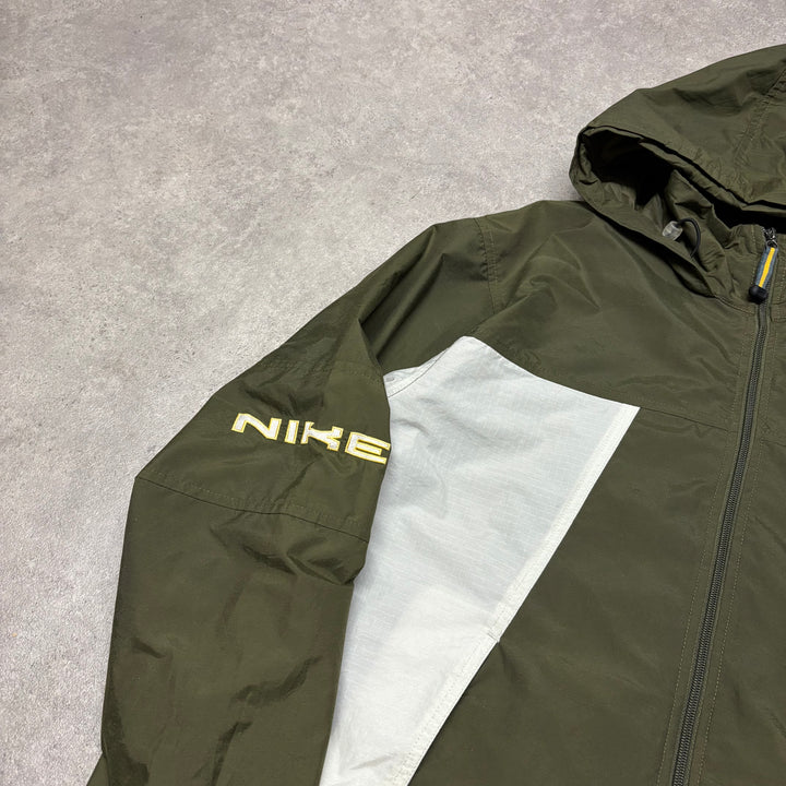 00's Vintage Nike Green & Cream Technical Jacket (M)