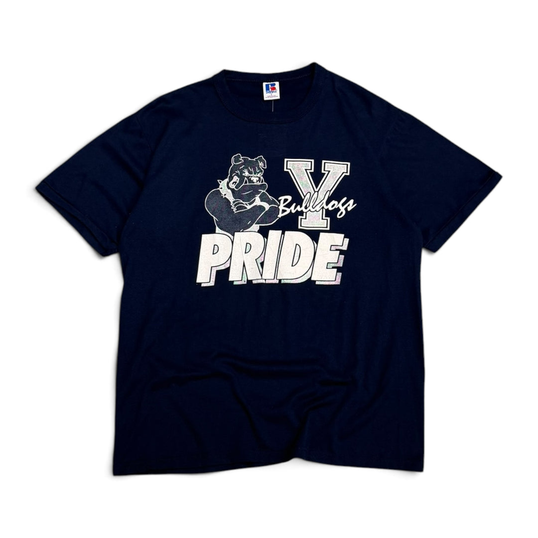 Vintage Bulldog Pride Graphic T shirt Navy (L)