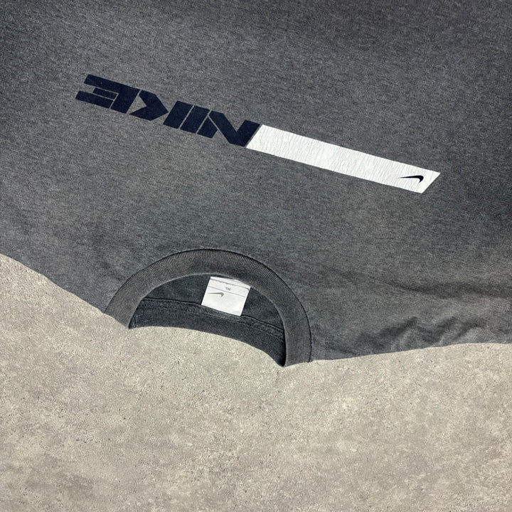 00's Vintage Nike Grey Spell Out T-Shirt (XL)