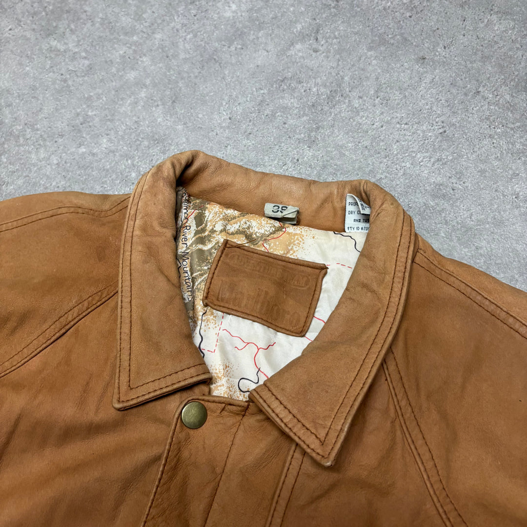 Vintage Marlboro Light Brown Soft Leather Flight Jacket (M)